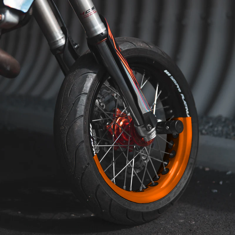 Chrome 50/50 Supermoto Wheel Graphics - 2 Color Wheel Wrap - Image 6