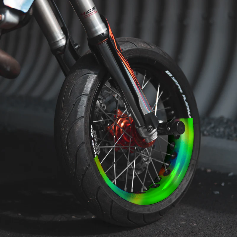 Holographic 50/50 Supermoto Wheel Graphics - 2 Color Wheel Wrap - Image 7