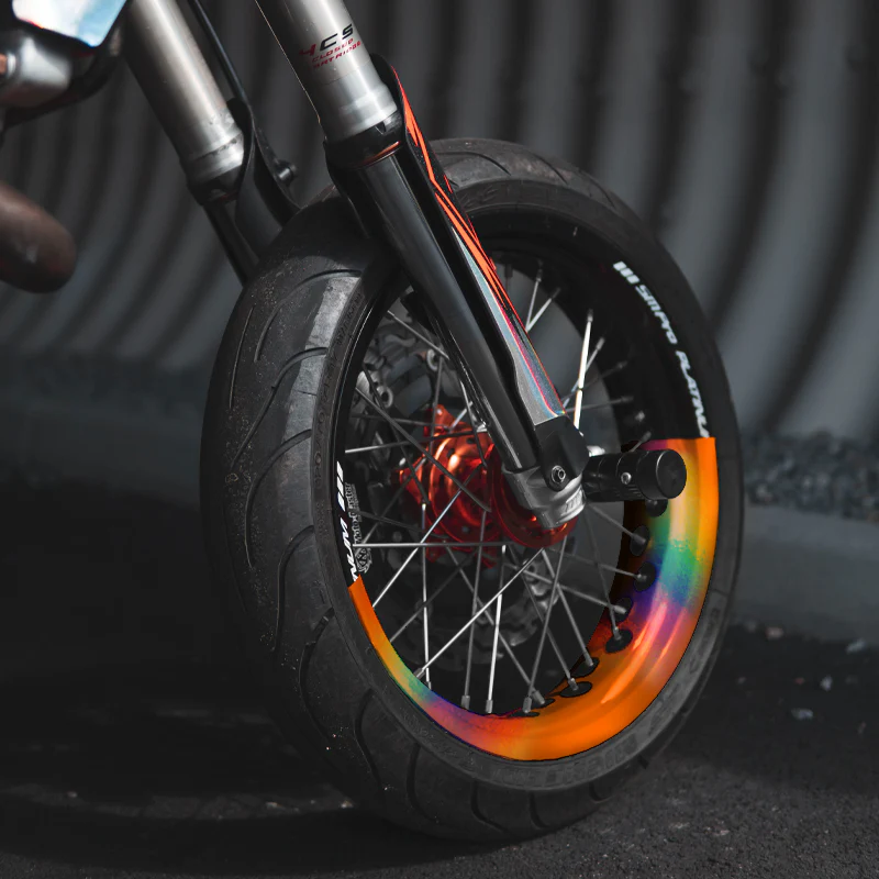 Holographic 50/50 Supermoto Wheel Graphics - 2 Color Wheel Wrap - Image 8