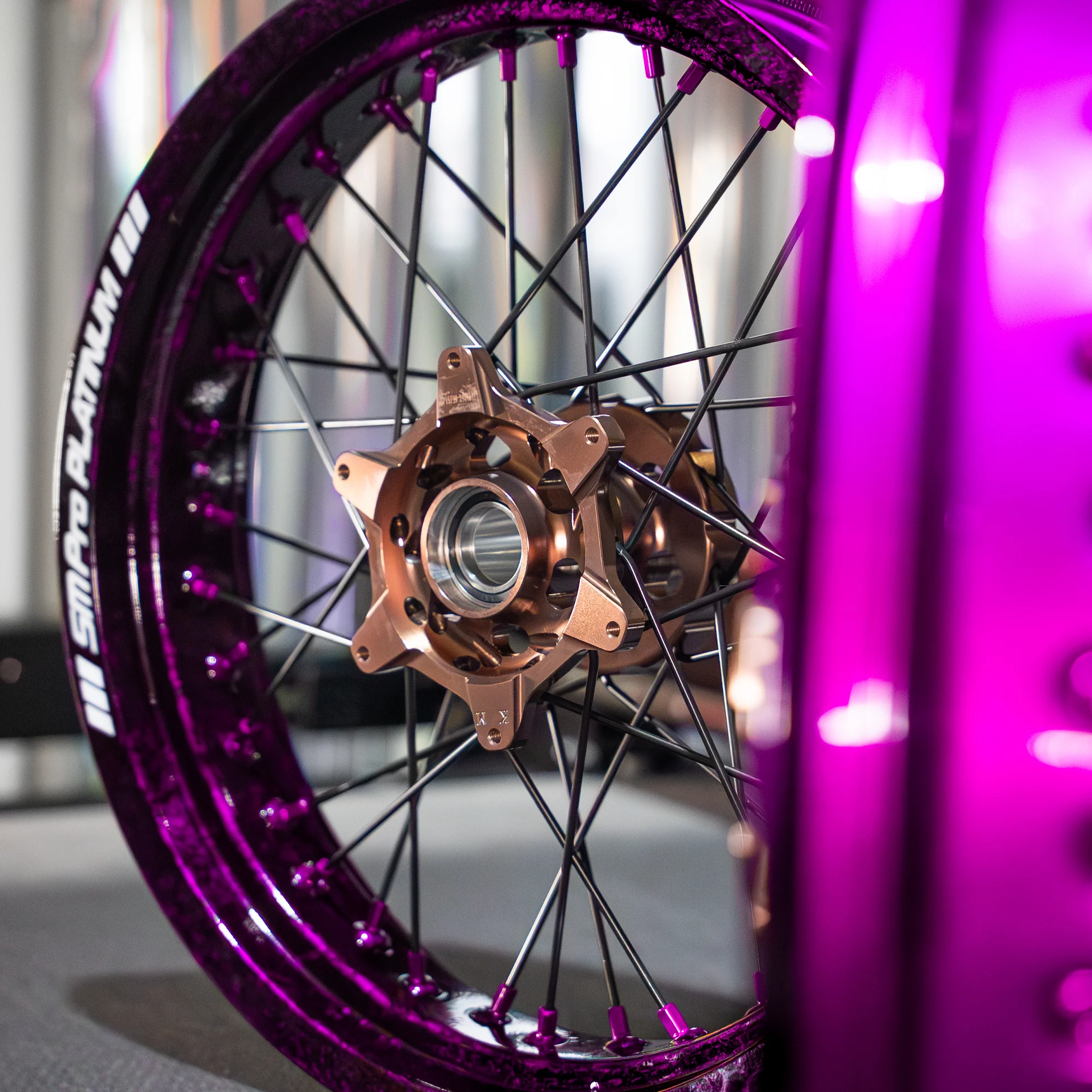 SMPRO MARBLE SERIES PURPLE - Supermoto Wheelset - Image 2