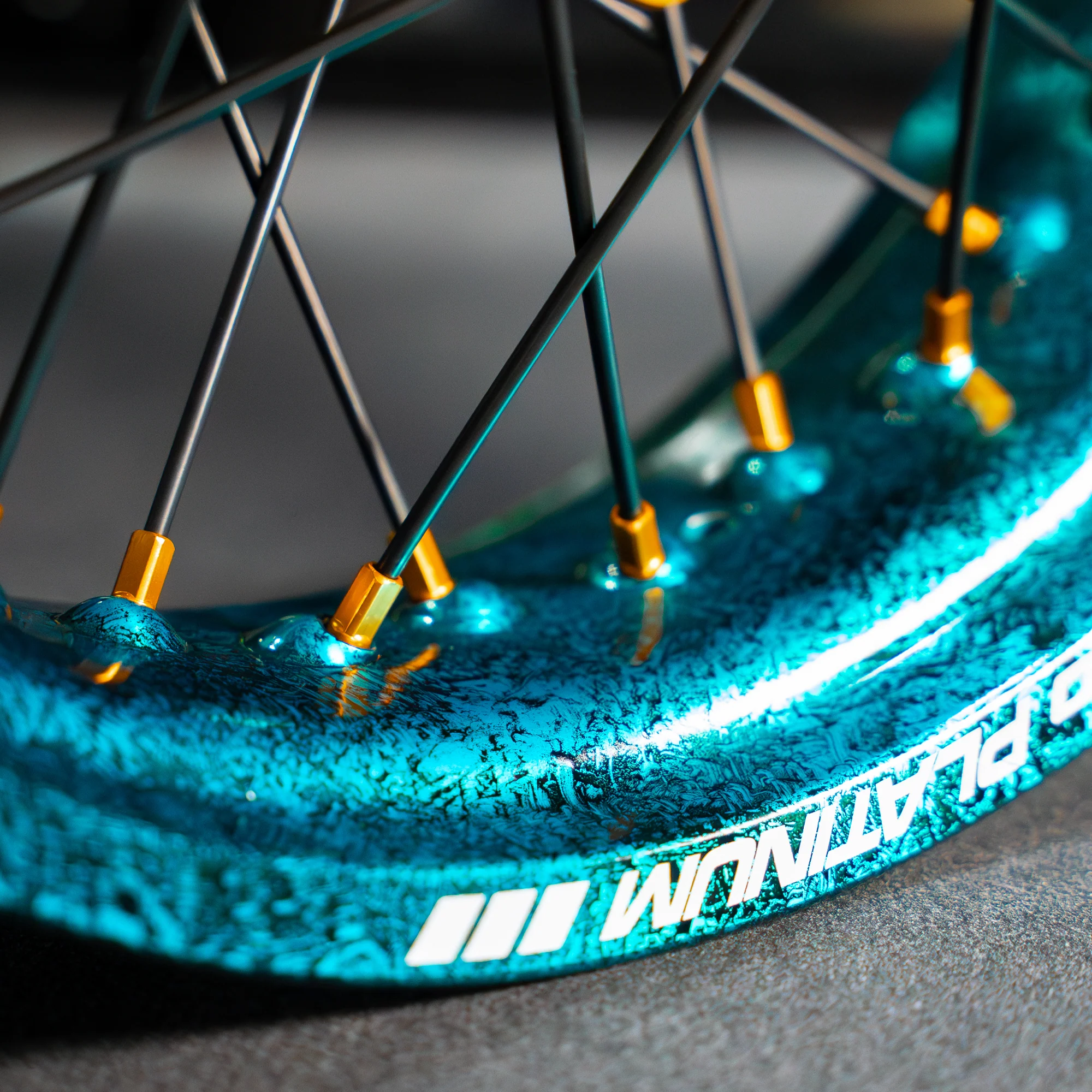 SMPRO MARBLE SERIES TEAL - Supermoto Wheelset - Image 2