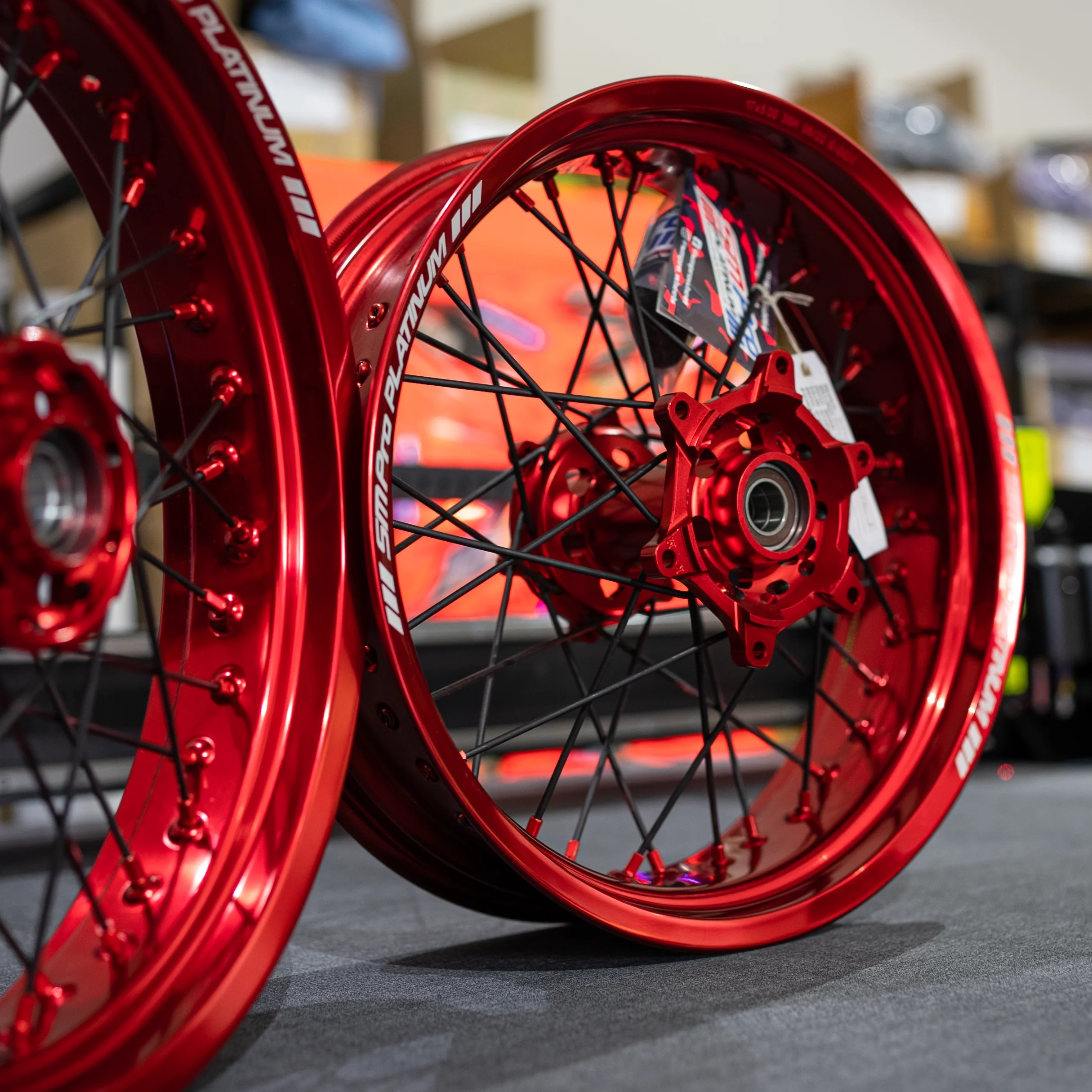 SMPRO Red Anodized - Supermoto Wheelset - Image 2
