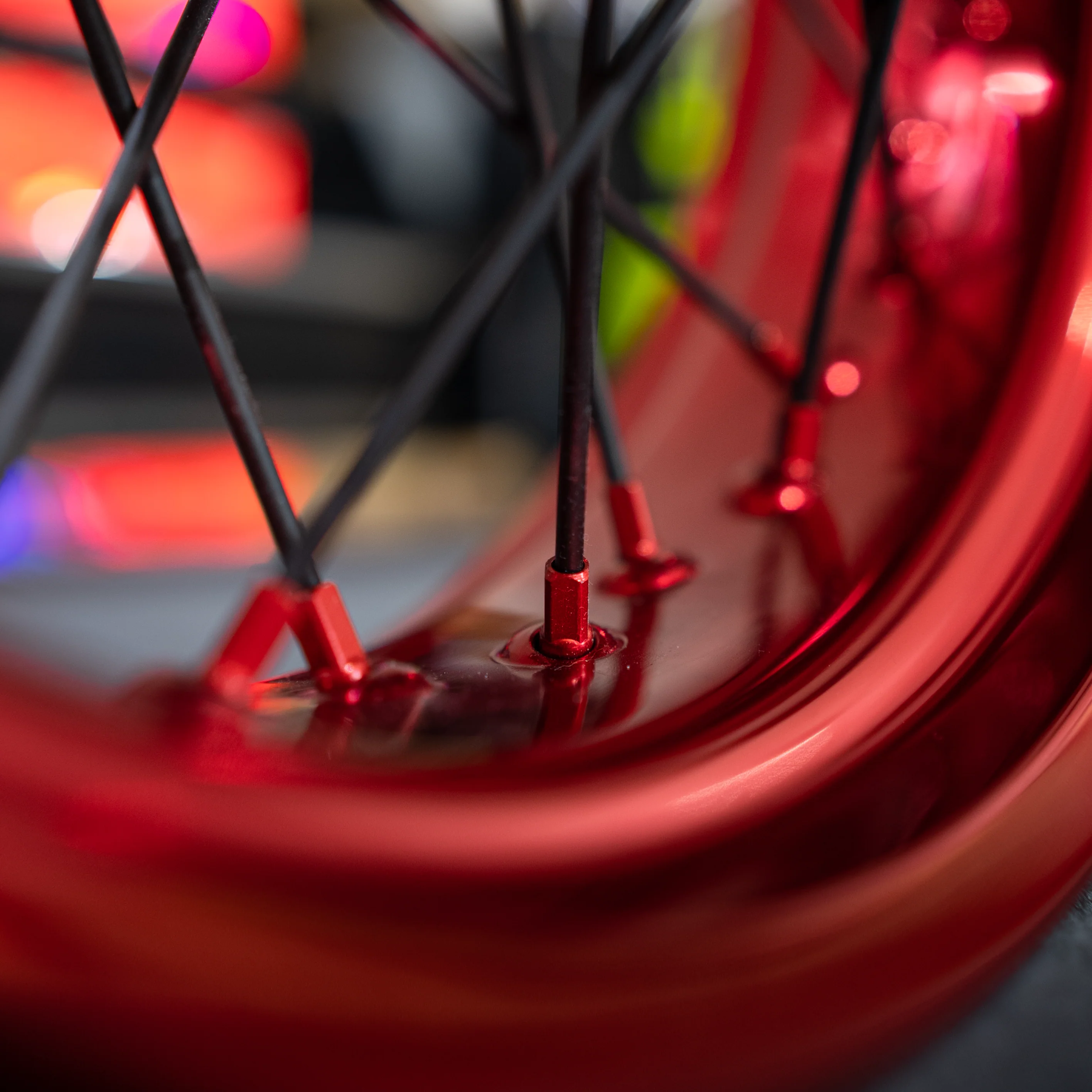 SMPRO Red Anodized - Supermoto Wheelset - Image 4